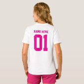 CREATE-YOUR-OWN Custom design Girls Team Number Tシャツ (裏面フル)