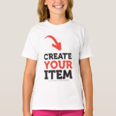 CREATE-YOUR-OWN Custom design Girls Team Number Tシャツ (正面)