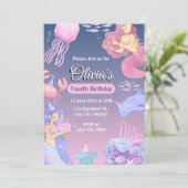 Create your own Custom Girls Mermaid Birthday 招待状 (スタンド正面)