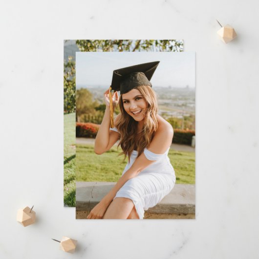 Create Your Own Custom Graduate 2 Photo 案内状 (正面/裏面インサイチュ)