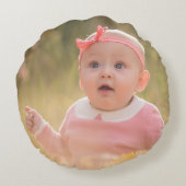 Create Your Own Custom Kids Children Photo Modern ラウンドクッション (裏面)