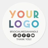 Create Your Own Custom Logo Business Social Media ラウンドシール (正面)