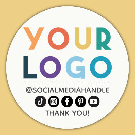 Create Your Own Custom Logo Business Social Media  ラウンドシール
