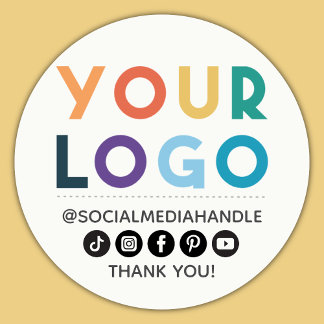 Create Your Own Custom Logo Business Social Media  ラウンドシール