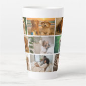 Create your own custom made 9 photo personalized カフェラテマグ (正面)
