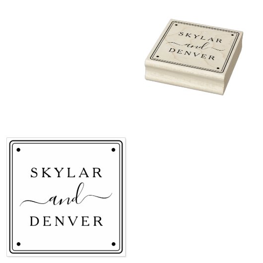 Create Your Own Custom Minimalist Couple's Names ラバースタンプ (押印)