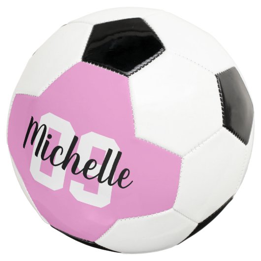 Create Your Own Custom Name Number Pink サッカーボール (3/4)
