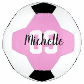 Create Your Own Custom Name Number Pink サッカーボール (正面)