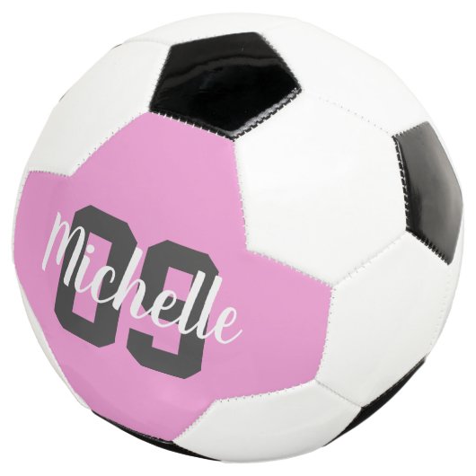 Create Your Own Custom Name Number Pink サッカーボール (3/4)