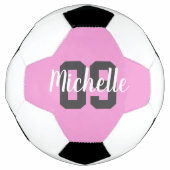 Create Your Own Custom Name Number Pink サッカーボール (正面)
