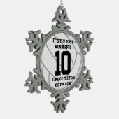 Create Your Own Custom Name Volleyball スノーフレークピューターオーナメント (左)