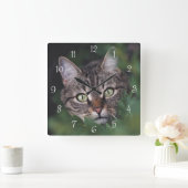 Create Your Own Custom Pet Photo Square Wall Clock スクエア壁時計 (ホーム)