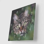 Create Your Own Custom Pet Photo Square Wall Clock スクエア壁時計 (傾斜)