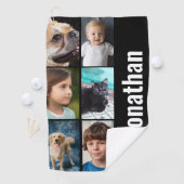 Create your own custom photo men's black ゴルフタオル (インサイチュ)