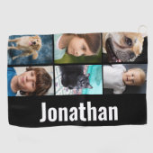 Create your own custom photo men's black ゴルフタオル (横)