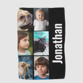 Create your own custom photo men's black ゴルフタオル (正面)