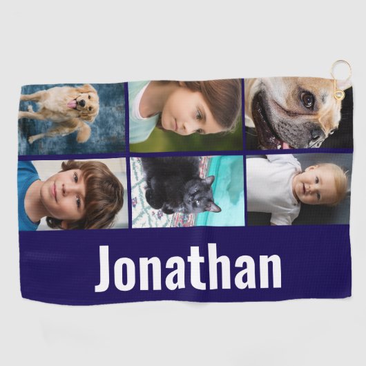 Create your own custom photo men's navy blue ゴルフタオル (横)