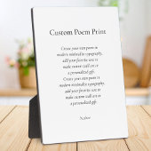 Create Your Own Custom Poem フォトプラーク