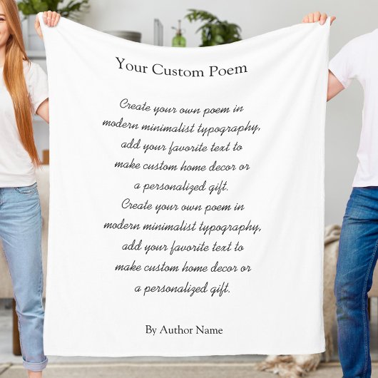 Create Your Own Custom Poem フリースブランケット