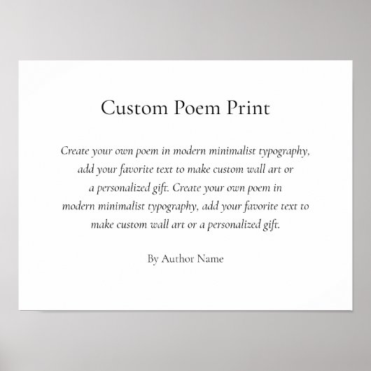 Create Your Own Custom Poem ポスター (正面)