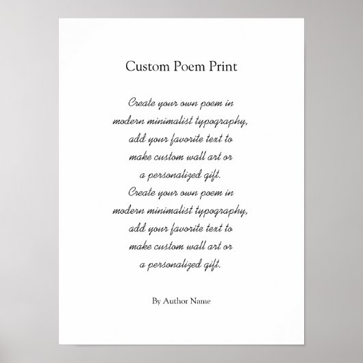 Create Your Own Custom Poem ポスター (正面)