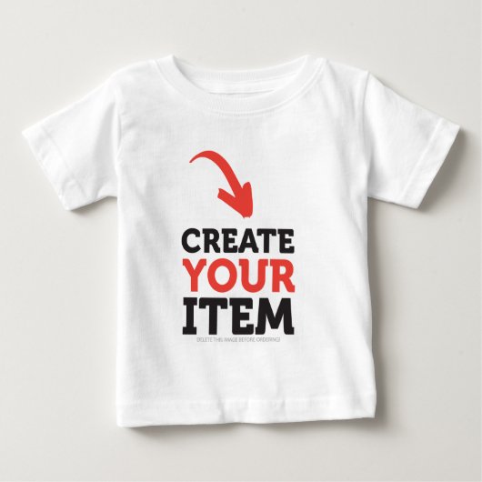 CREATE-YOUR-OWN Custom Print upload your design ベビーTシャツ (正面)