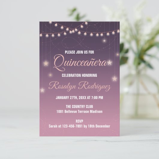 create your own custom Quinceanera 15 birthday 招待状 (スタンド正面)