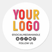 Create Your Own Custom Social Media Business Logo ラウンドシール (正面)