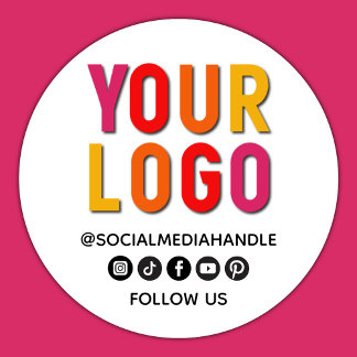 Create Your Own Custom Social Media Business Logo ラウンドシール