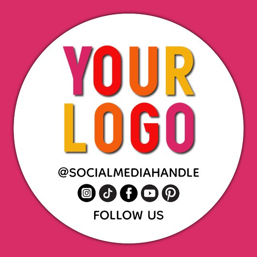 Create Your Own Custom Social Media Business Logo ラウンドシール