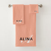 Create Your Own Customize Monogram Color Match バスタオルセット (インサイチュ)