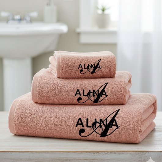 Create Your Own Customize Monogram Color Match バスタオルセット