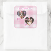 Create Your Own Cute Cat 2 Photo Script Christmas  スクエアシール (バッグ)