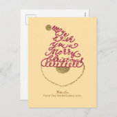 Create Your Own Cute Glitter Santa Christmas  シーズンポストカード (正面/裏面)