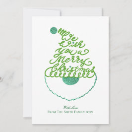 Create Your Own Cute Glitter Santa Christmas Flat  シーズンカード