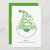 Create Your Own Cute Glitter Santa Christmas Flat  シーズンカード (正面/裏面)