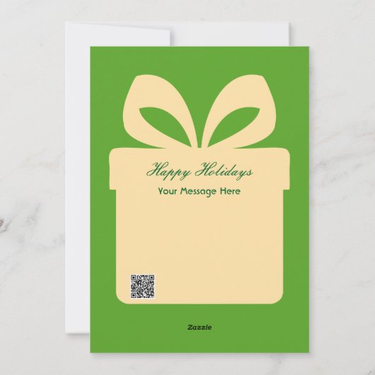 Create Your Own Cute Glitter Santa Christmas Flat シーズンカード (裏面)