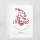 Create Your Own Cute Glitter Santa Christmas Flat  シーズンカード (正面)