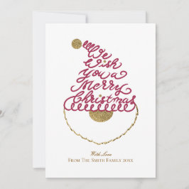 Create Your Own Cute Glitter Santa Christmas Flat  シーズンカード