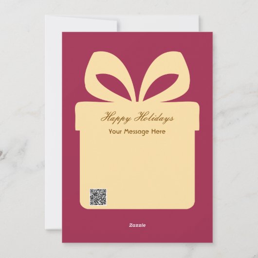 Create Your Own Cute Glitter Santa Christmas Flat  シーズンカード (裏面)