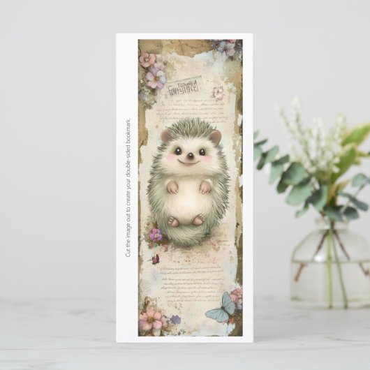Create Your Own Cute Hedgehog Bookmark Card (スタンド正面)