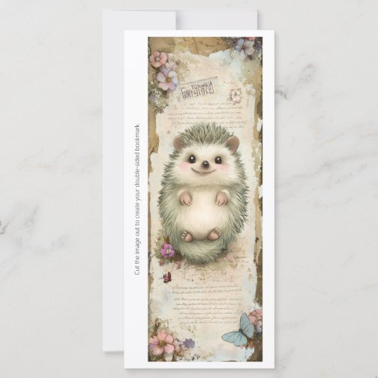 Create Your Own Cute Hedgehog Bookmark Card (正面)
