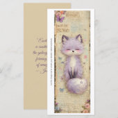Create Your Own Cute Purple Fox Bookmark Card (正面/裏面)