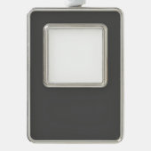 Create Your Own dark gray Custom Design シルバープレートフレームオーナメント (正面)