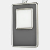 Create Your Own dark gray Custom Design シルバープレートフレームオーナメント (左)