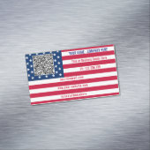 Create Your Own Design QR Code American Flag マグネット名刺 (インサイチュ)