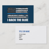 CREATE-YOUR-OWN DIYはブルーライン米国の旗を薄くします 名刺 (正面/裏面)