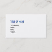 CREATE-YOUR-OWN DIYはブルーライン米国の旗を薄くします 名刺 (裏面)