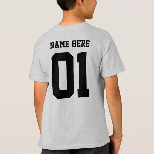 CREATE-YOUR-OWN DIY Custom design Boys Team Number Tシャツ (裏面)