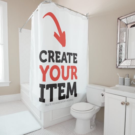 CREATE-YOUR-OWN DIY Custom upload your design シャワーカーテン (インサイチュ)